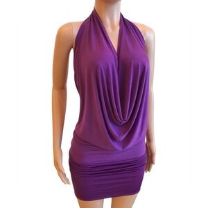 Purple Halter Neck Dress
